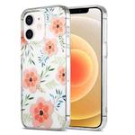 For iPhone 12 Dual-side Laminating IMD PC Hybrid TPU Phone Case(Orange Flowers)