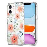 For iPhone 11 Dual-side Laminating IMD PC Hybrid TPU Phone Case(Orange Flowers)