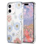 For iPhone 11 Dual-side Laminating IMD PC Hybrid TPU Phone Case(Blue Flower)