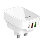 LDNIO Q334 32W Type-C + Dual USB Port Charger with 1m Micro USB Data Cable, Plug Type:UK Plug(White)