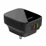 LDNIO Q334 32W Type-C + Dual USB Port Charger with 1m Micro USB Data Cable, Plug Type:US Plug(Black)