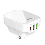 LDNIO Q334 32W Type-C + Dual USB Port Charger with 1m Micro USB Data Cable, Plug Type:US Plug(White)