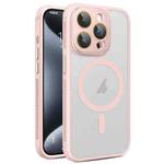 For iPhone 15 Pro Max Hardware Side Cooling Skin Feel Frosted MagSafe Magnetic Phone Case with Lens Film(Pink)