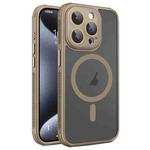 For iPhone 15 Pro Max Hardware Side Cooling Skin Feel Frosted MagSafe Magnetic Phone Case with Lens Film(Gold)