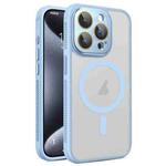 For iPhone 15 Pro Side Cooling Skin Feel Frosted MagSafe Magnetic Phone Case(Sky Blue)