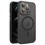 For iPhone 12 Pro Max Side Cooling Skin Feel Frosted MagSafe Magnetic Phone Case(Black)