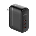 LDNIO Q367 65W GaN 3 x USB-C / Type-C Interface Charger with 1m USB-C / Type-C to USB-C / Type-C Data Cable, Plug Type:US Plug(Black)