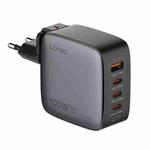 LDNIO Q408 100W GaN USB+3 USB-C / Type-C Interface Charger with 1m 100W USB-C / Type-C to USB-C / Type-C Data Cable, Plug Type:EU Plug(Black)