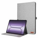 For OnePlus Pad 3 Global 13.2 Fabric Texture Horizontal Flip Leather Tablet Case(Grey)