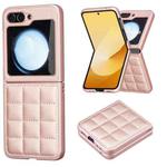 For Samsung Galaxy Z Flip5 Square-shaped Leather Back Cover Phone Case(Rose Gold)