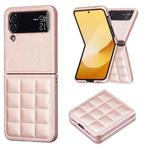 For Samsung Galaxy Z Flip4 Square-shaped Leather Back Cover Phone Case(Rose Gold)