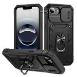 For iPhone 16e Sliding Camshield TPU + PC Phone Case with Holder(Black)