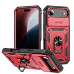For iPhone 17 Air Sliding Camshield TPU + PC Phone Case with Holder(Red+Black)
