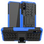 For Xiaomi Redmi 9A Tire Texture Shockproof TPU+PC Protective Case with Holder(Blue)