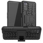 For OPPO A52 / A72 / A92 Tire Texture Shockproof TPU+PC Protective Case with Holder(Black)