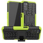 For OPPO A52 / A72 / A92 Tire Texture Shockproof TPU+PC Protective Case with Holder(Green)