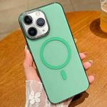 For iPhone 11 Pro Max Golden Shield HD Transparent MagSafe PC Phone Case(Green)