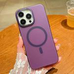 For iPhone 12 / 12 Pro Golden Shield Frosted Semi-transparent MagSafe PC Phone Case(Purple)