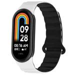 For Xiaomi Smart Band 9 / 8 Two Color Magnetic Silicone Watch Band(White Black)