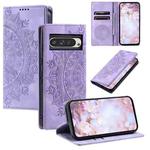 For Google Pixel 9 Pro XL Totem Embossed Magnetic Leather Phone Case(Purple)