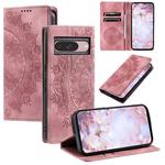 For Google Pixel 9 / 9 Pro Totem Embossed Magnetic Leather Phone Case(Rose Gold)