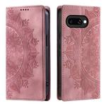 For Google Pixel 9a Totem Embossed Magnetic Leather Phone Case(Rose Gold)