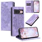 For Google Pixel 10 / 10 Pro Totem Embossed Magnetic Leather Phone Case(Purple)