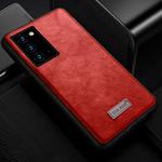 For Samsung Galaxy Note20 Ultra SULADA Shockproof TPU + Handmade Leather Protective Case(Red)