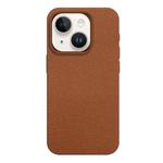 For iPhone 14 Skin Feel Leather Texture MagSafe Magnetic Phone Case(Brown)