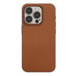 For iPhone 14 Pro Max Skin Feel Leather Texture MagSafe Magnetic Phone Case(Brown)