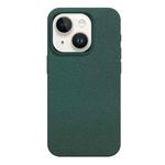 For iPhone 13 Skin Feel Leather Texture MagSafe Magnetic Phone Case(Blue Green)