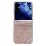 For Xiaomi Mix Flip 2 Three-piece Set Pearlescent Shell Texture Phone Case(Pink Green)