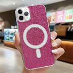 For iPhone 11 Pro Acrylic Transparent Glitter MagSafe Phone Case(Rose Red)