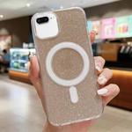 For iPhone 8 Plus / 7 Plus Acrylic Transparent Glitter MagSafe Phone Case(Gold)