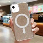 For iPhone XR Acrylic Transparent Glitter MagSafe Phone Case(Gold)