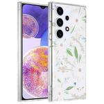 For Samsung Galaxy A23 Dual-side Laminating IMD PC Hybrid TPU Phone Case(White Daisy)