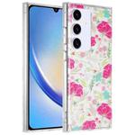 For Samsung Galaxy A34 5G Dual-side Laminating IMD PC Hybrid TPU Phone Case(Cop-rose)