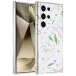 For Samsung Galaxy S24 Ultra 5G Dual-side Laminating IMD PC Hybrid TPU Phone Case(White Daisy)