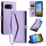 For Google Pixel 9a Wallet Multi-card Slot Leather Phone Case with Lanyard(Purple)