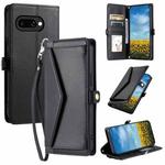 For Google Pixel 9a Wallet Multi-card Slot Leather Phone Case with Lanyard(Black)