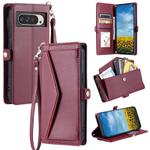 For Google Pixel 10 Pro XL Wallet Multi-card Slot Leather Phone Case with Lanyard(Wine Red)