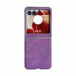 For Motorola Razr 50 Metallic Paint Skin Feel Leather Phone Case(Purple)