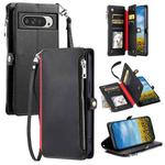 For Google Pixel 9 Pro XL Leather Stitching Multi-card Slot Zipper Phone Case(Black)