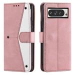 For Google Pixel 9 Pro XL Nail Skin Feel Stitching Calf Texture Leather Phone Case(Rose Gold)