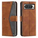 For Google Pixel 9 Pro XL Nail Skin Feel Stitching Calf Texture Leather Phone Case(Brown)