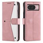 For Google Pixel 9 / 9 Pro Nail Skin Feel Stitching Calf Texture Leather Phone Case(Rose Gold)