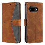 For Google Pixel 9a Nail Skin Feel Stitching Calf Texture Leather Phone Case(Brown)