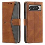 For Google Pixel 10 Pro XL Nail Skin Feel Stitching Calf Texture Leather Phone Case(Brown)