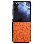 For Xiaomi Mix Flip Impression Camellia Pattern Protective Phone Case(Orange)