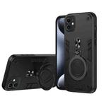 For iPhone 11 Metal Ring 360 Degree Rotating Holder PC Hybrid TPU Phone Case(Black)